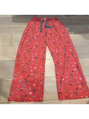 Crown & Ivy Womens Red Christmas Soft Pajama Pants Small